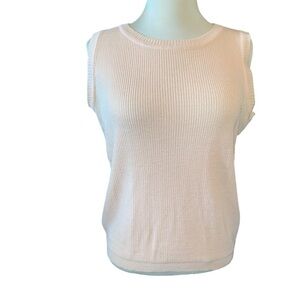 Sideffects sweater sleeveless crewneck fitted at waist vintage 80s size large